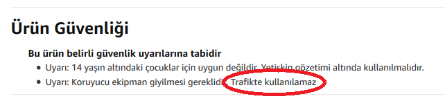 xiaomi elektrikli scooter trafik cezası