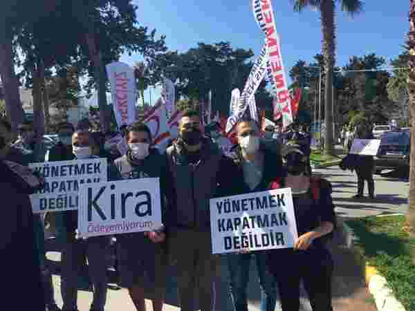 KKTC de turizm sektörü çalışanları yürüyüş yaptı #1