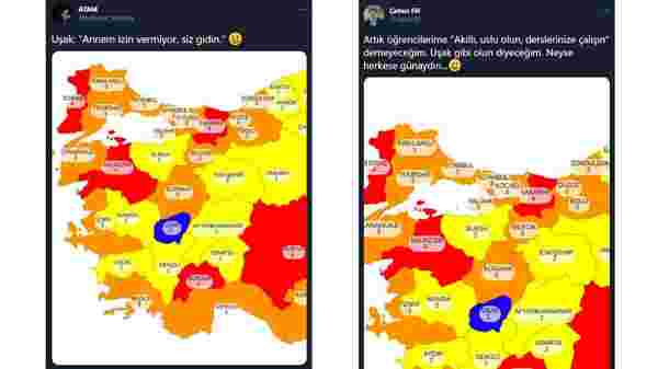 uşak düşük risk tweet