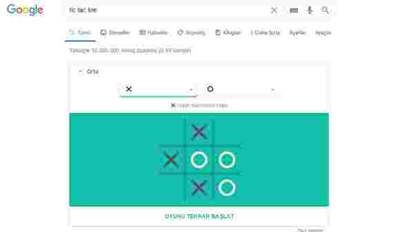 google xo oyunu oyna