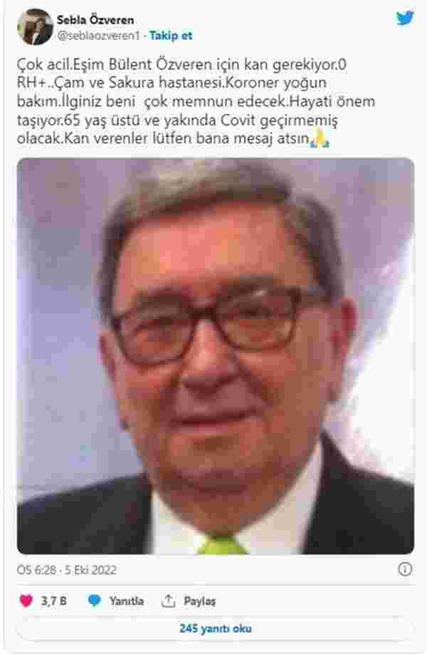 Bülent Özveren için eşinden acil kan çağrısı