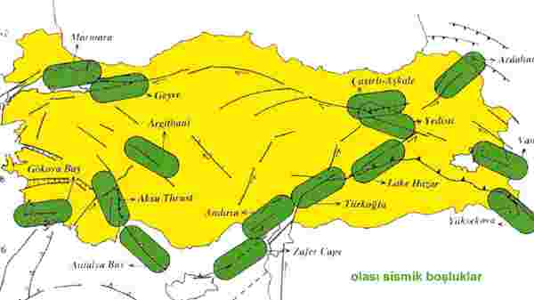 Türkiye'nin sismotektoniği harita